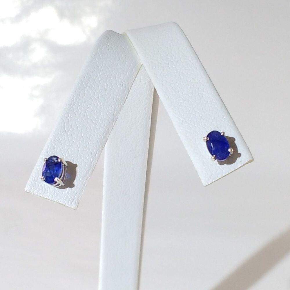 Natural Blue Sapphire Earrings 1.2 cttw